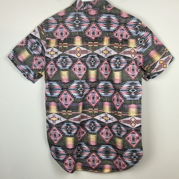 Men’s 100% Cotton Button Down Short Sleeve Patterned Shirt - Picture 2 of 4